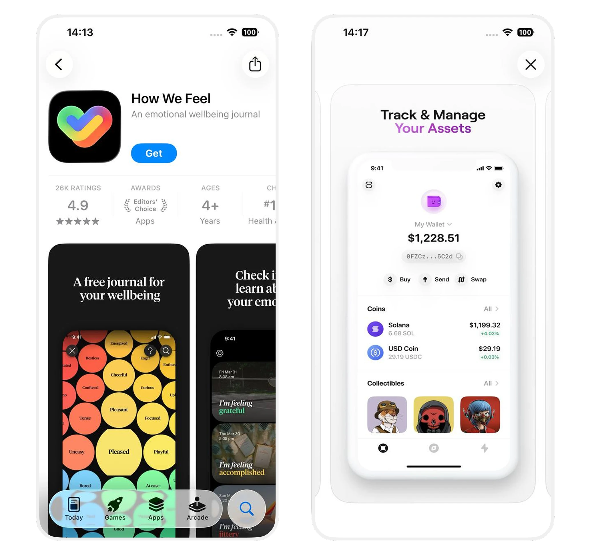 Example of a well-designed app store card with app icon and screenshots