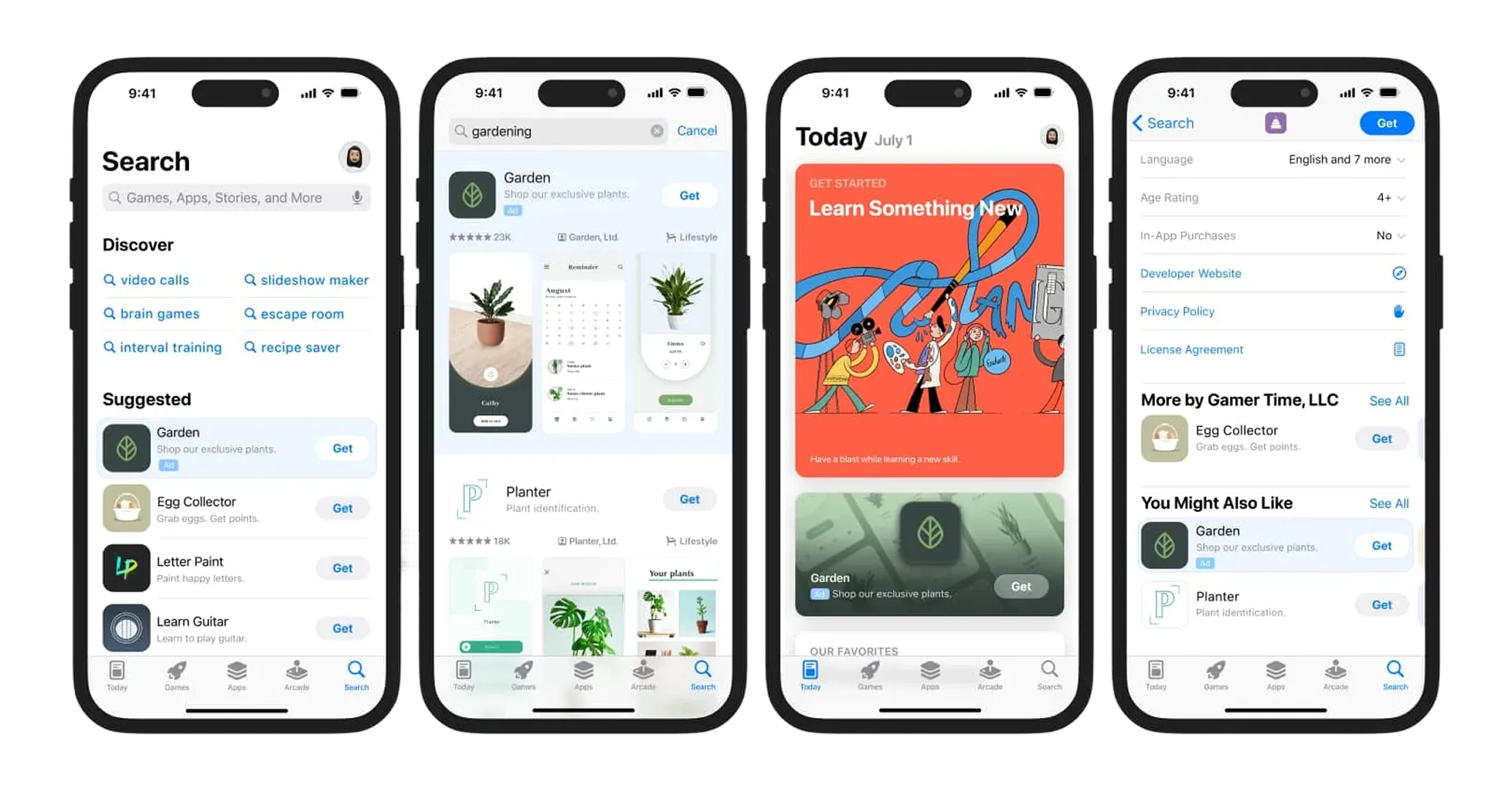 Illustration of app store ad managers at work, including Apple Search Ads