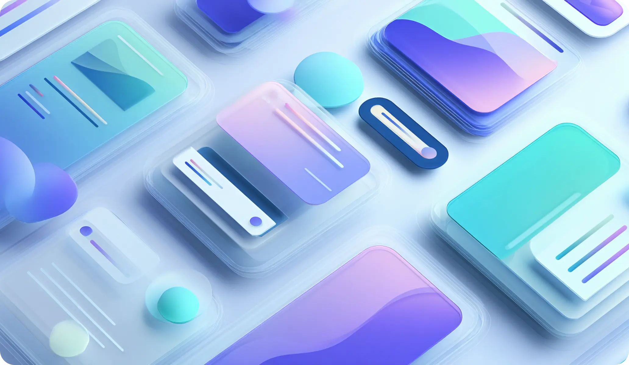 Abstract 3D illustration representing mobile app analytics