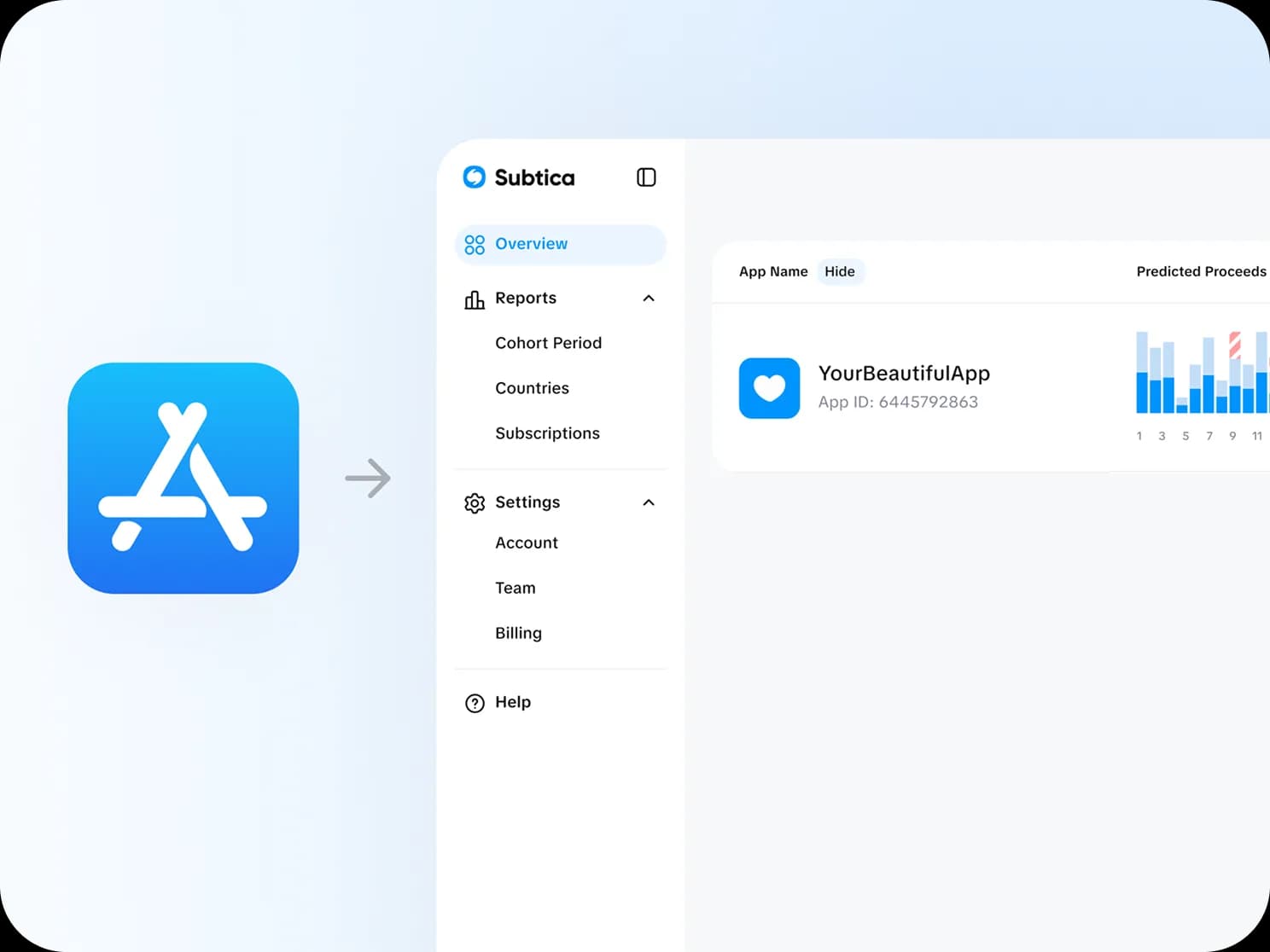 iOS app analytics dashboard with App Store analytics